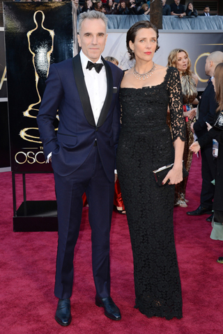 Daniel Day-Lewis, in Domenico Vacca, and Rebecca Miller, in Dolce & Gabbana.