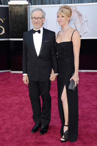 Steven Spielberg, in Dior Homme, and Kate Capshaw.